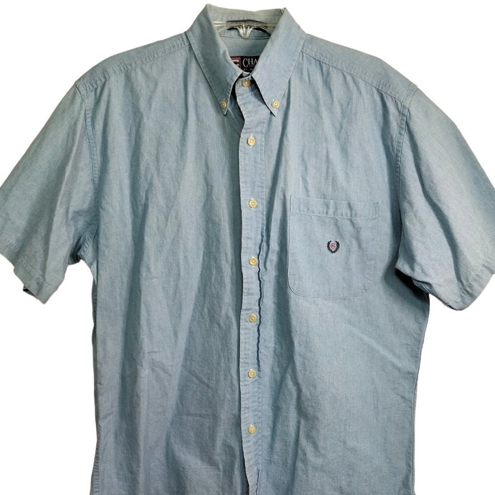 (M148) Vintage Chaps Ralph Lauren Men's Blue Button down Shirt Size Medium